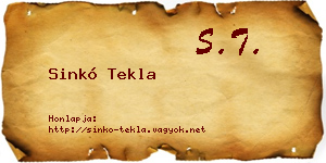 Sinkó Tekla névjegykártya